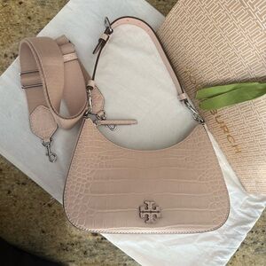 478$! Tory Burch - Thea Embossed Convertible Crossbody, Clay Pink